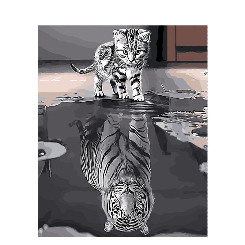 Kitten | Witte Tijger - Diamond Painting