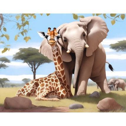 Olifant & Giraffe - Diamond Painting