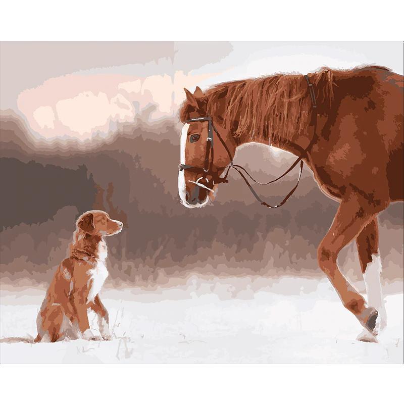 Paard & Hond - Diamond Painting