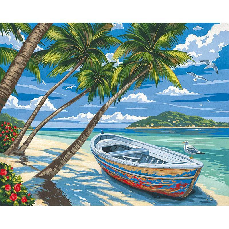 Strand | Palmbomen - Diamond Painting