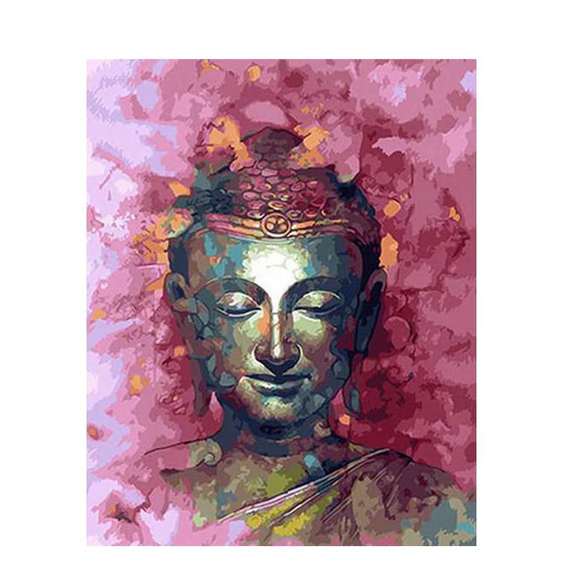 Buddha met roze achtergrond - Diamond Painting