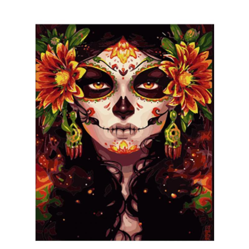 Vrouw Met Masker - Diamond Painting