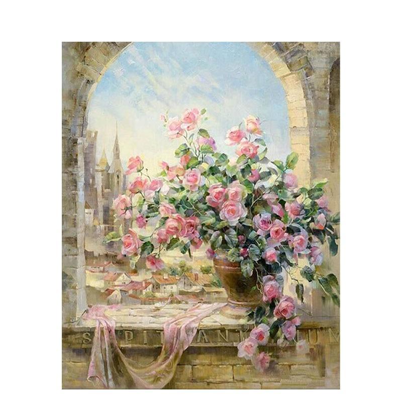 Roze Rozen - Diamond Painting
