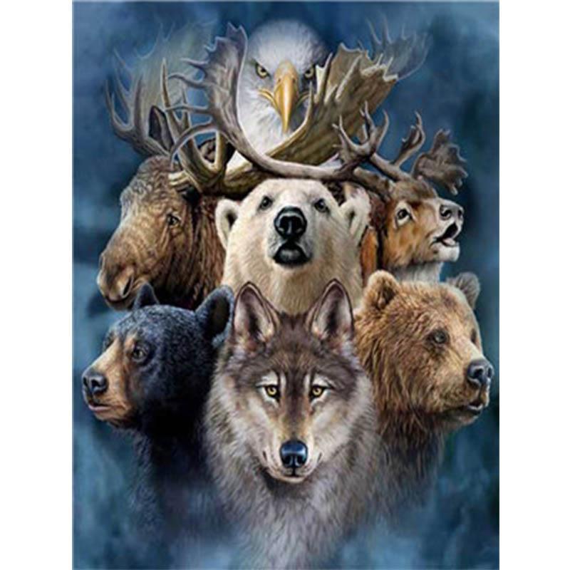 Portret wilde dieren - Diamond Painting