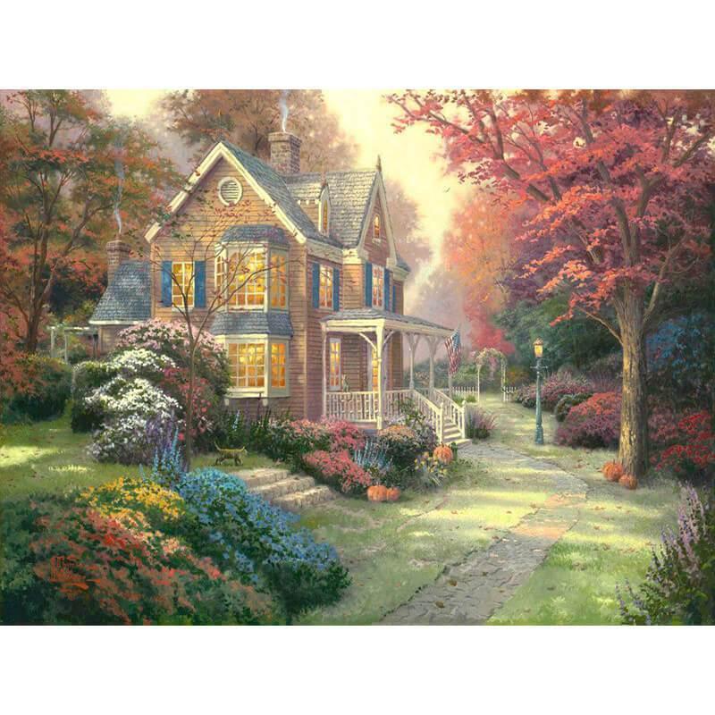 Idyllisch huis - Diamond Painting