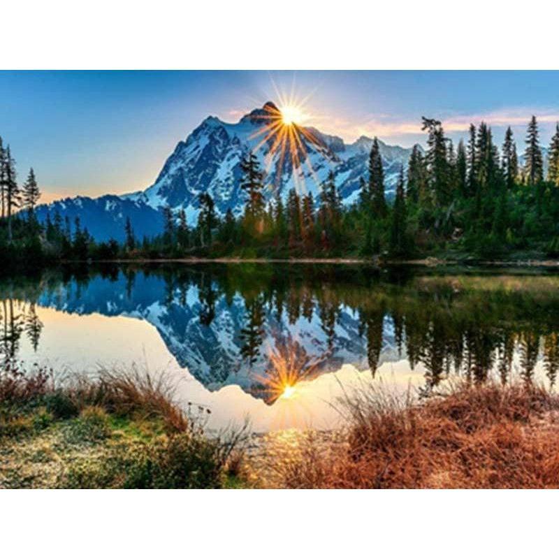 Bergmeer in de Alpen - Diamond Painting