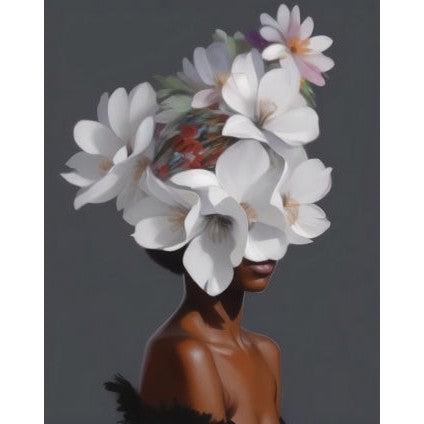 Vrouw met bloemenhoofd 1 - Diamond Painting