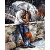 Liefdespaar in regen - Diamond Painting