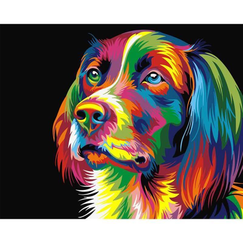 Kleurrijke hond - Diamond Painting