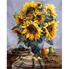 Grote vaas met zonnebloemen - Diamond Painting