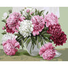 Witte, roze en rode bloemen - Diamond Painting
