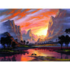 Bergen en avondrood - Diamond Painting