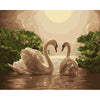 Witte verliefde zwanen - Diamond Painting