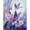 Paarse vlinders op bloemen - Diamond Painting
