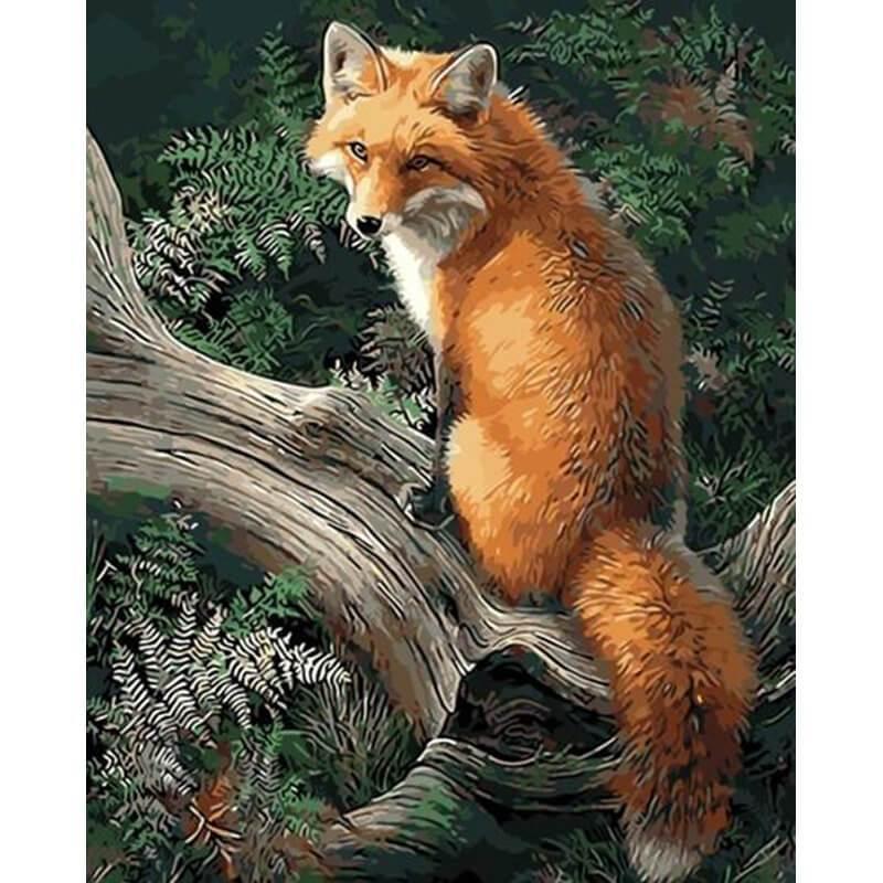 Vos op boom - Diamond Painting