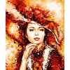 Jonge vrouw met hoed - Diamond Painting
