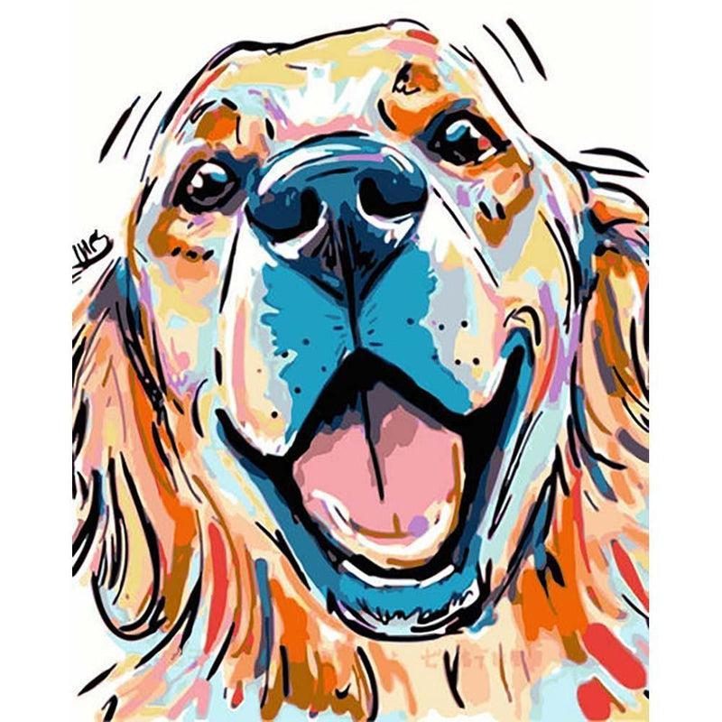 Vrolijke hond - Diamond Painting