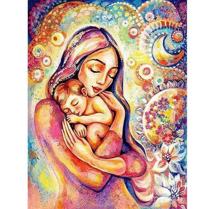 Moeder en baby - Diamond Painting