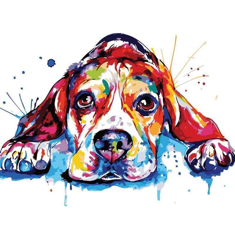 Vermoeide hond - Diamond Painting