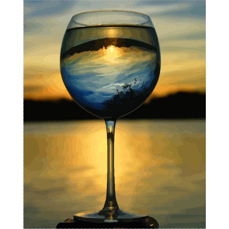 Glas met water - Diamond Painting