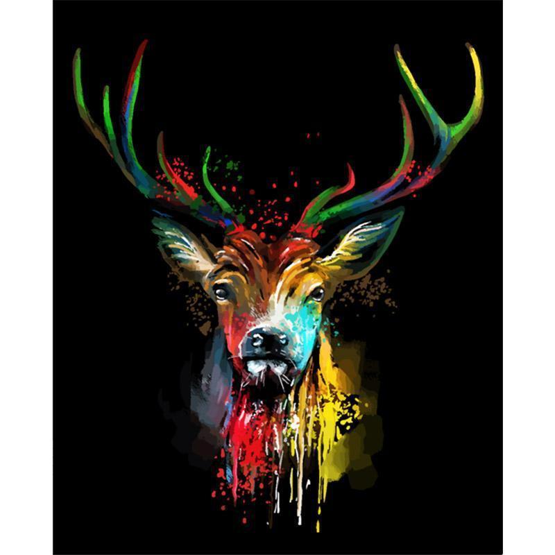 Kleurrijk hert - Diamond Painting