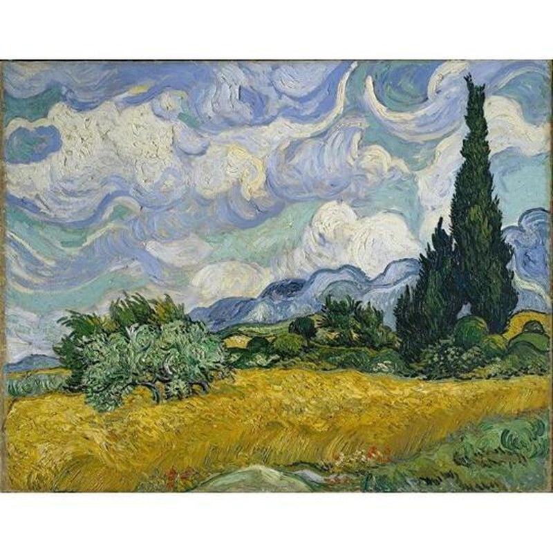 Graanveld met cipressen | Vincent van Gogh - Diamond Painting