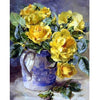 Gele pioenroos bloemen - Diamond Painting