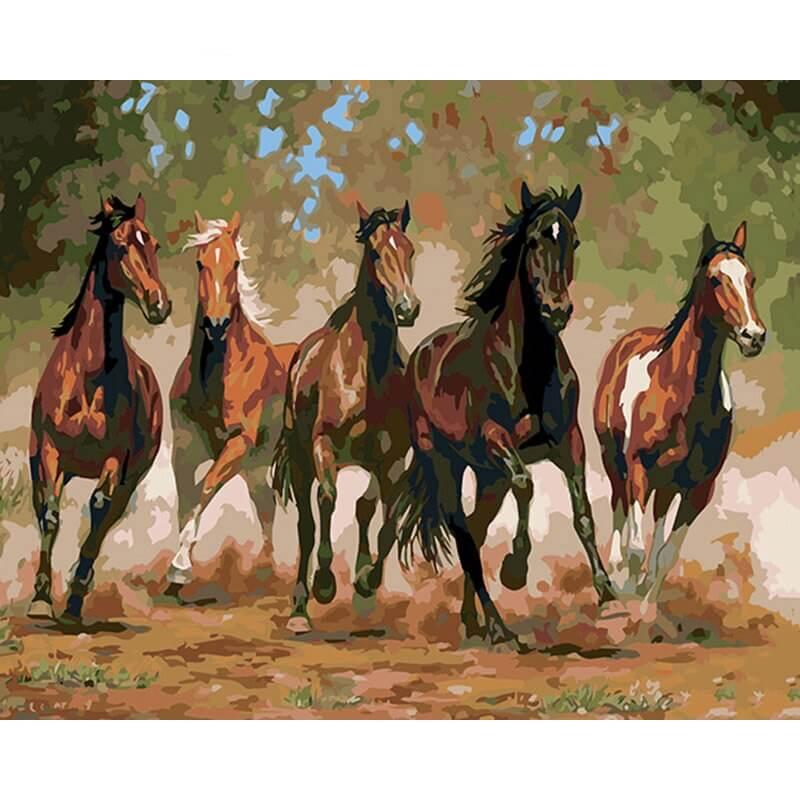 Galopperende paarden - Diamond Painting