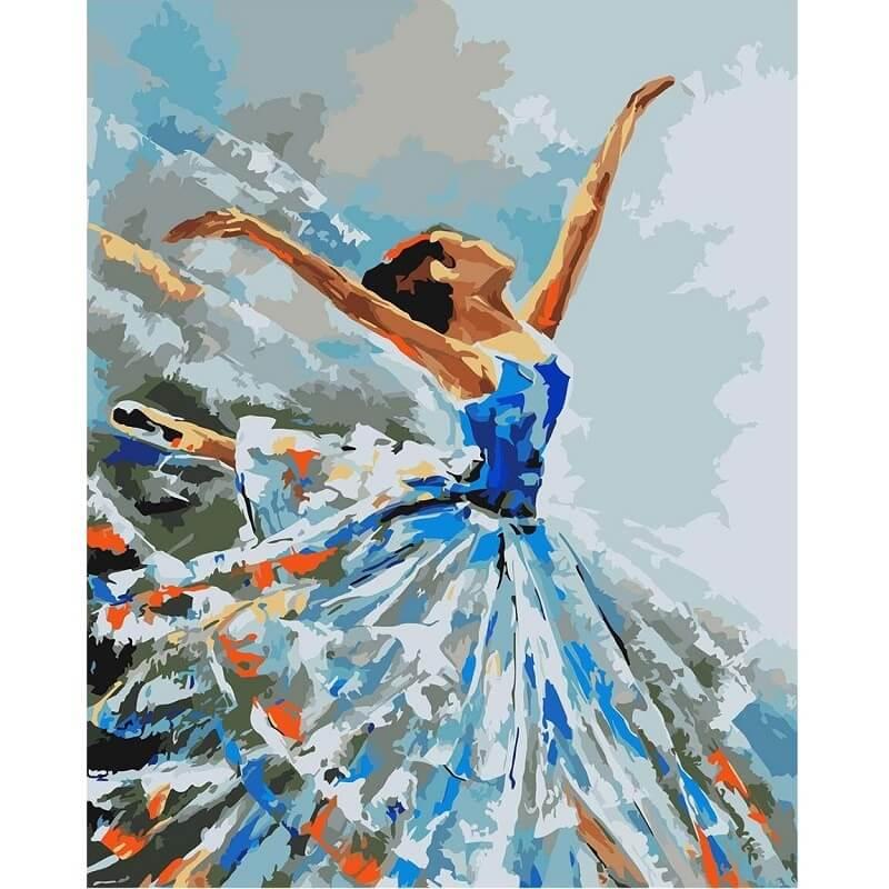 Blauwe ballerina - Diamond Painting
