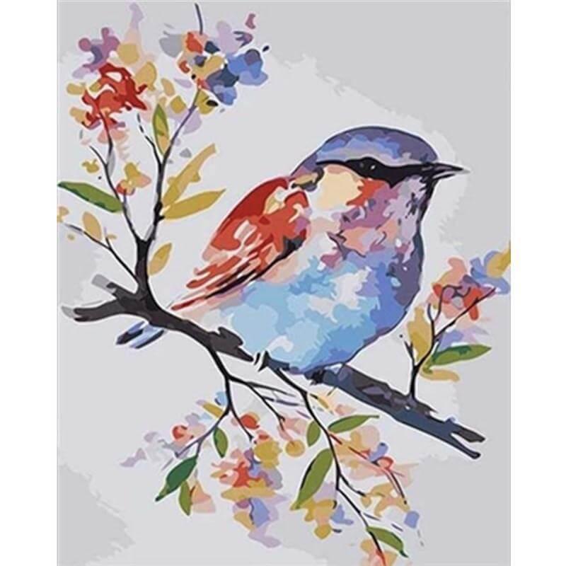 Vogel op een takje - Diamond Painting