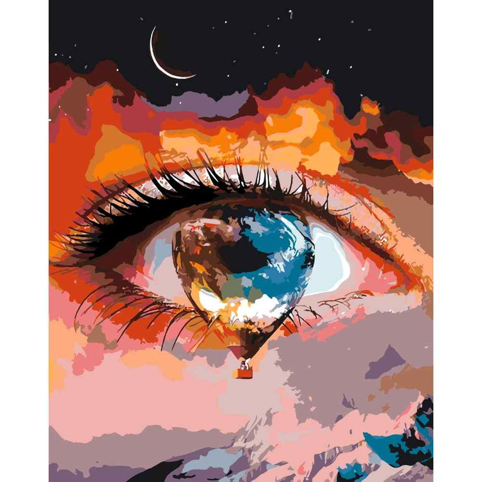 Luchtballon oog - Diamond Painting