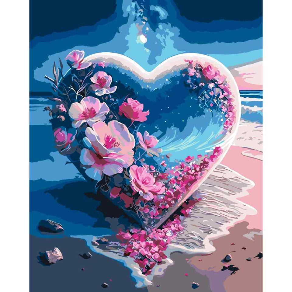 Hart vol rozen - Diamond Painting