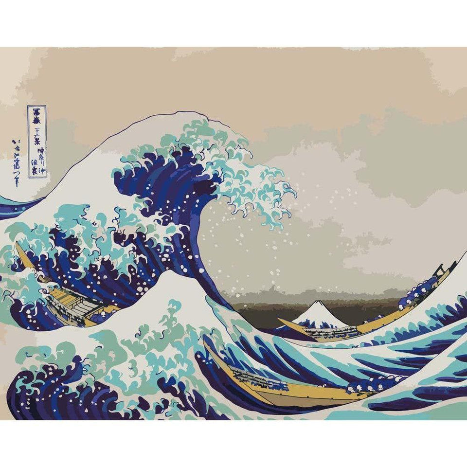 De Grote Golf van Kanagawa - Katsushika Hokusai - Diamond Painting