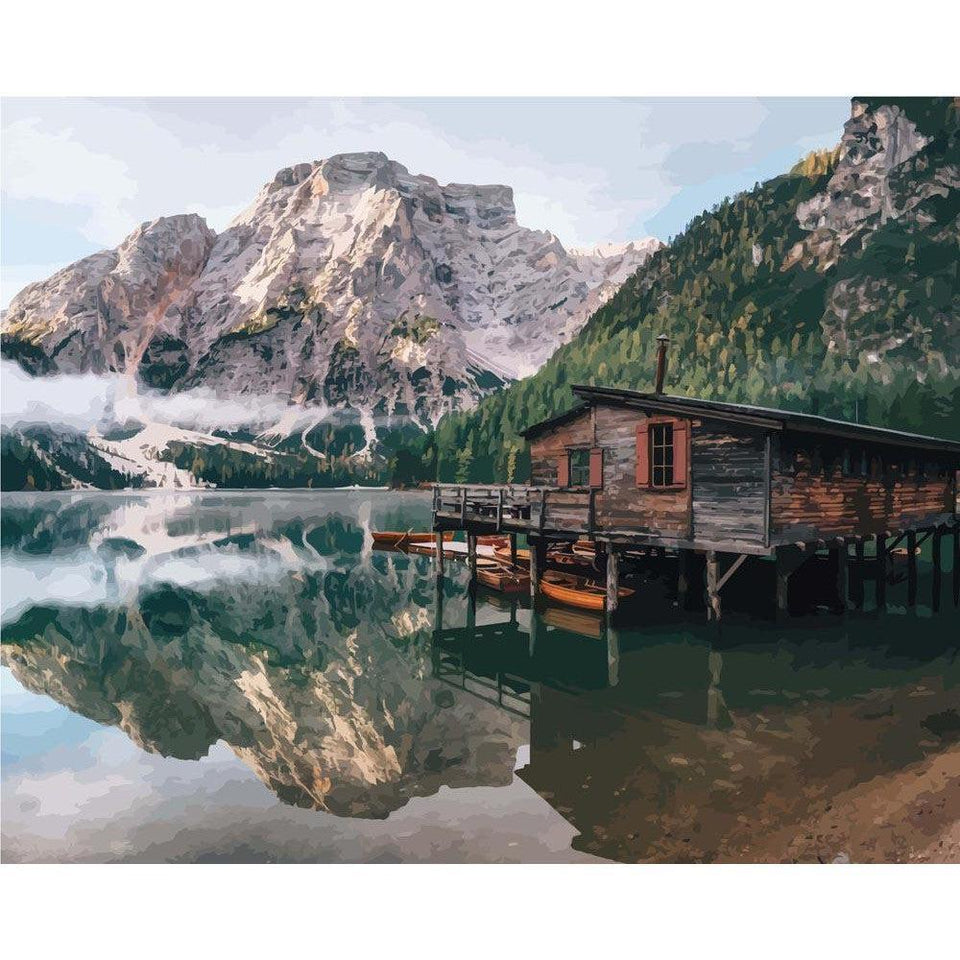 Pragser Wildsee in de Dolomieten - Diamond Painting