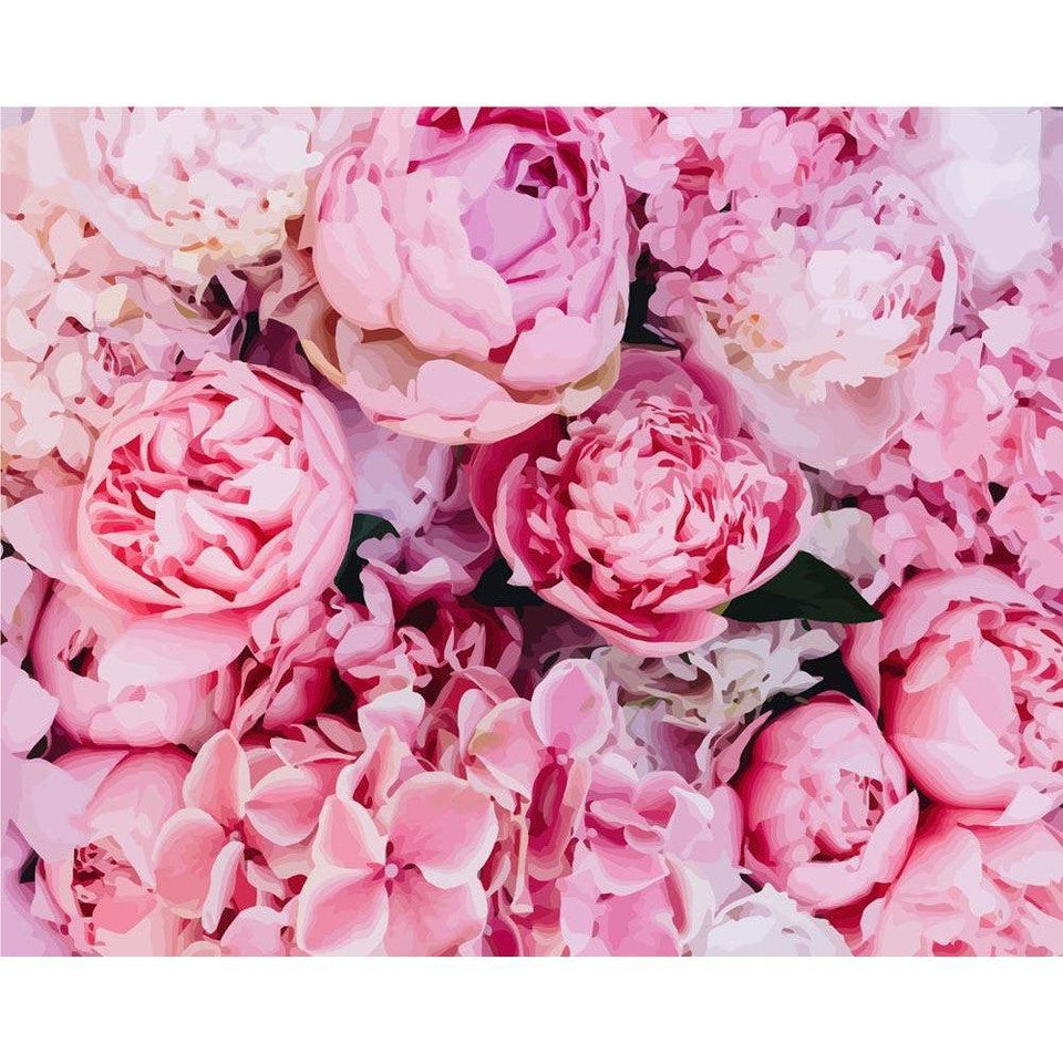 Roze Pioenrozen - Diamond Painting