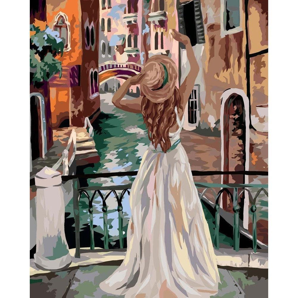 Vrouw in Venetië - Diamond Painting