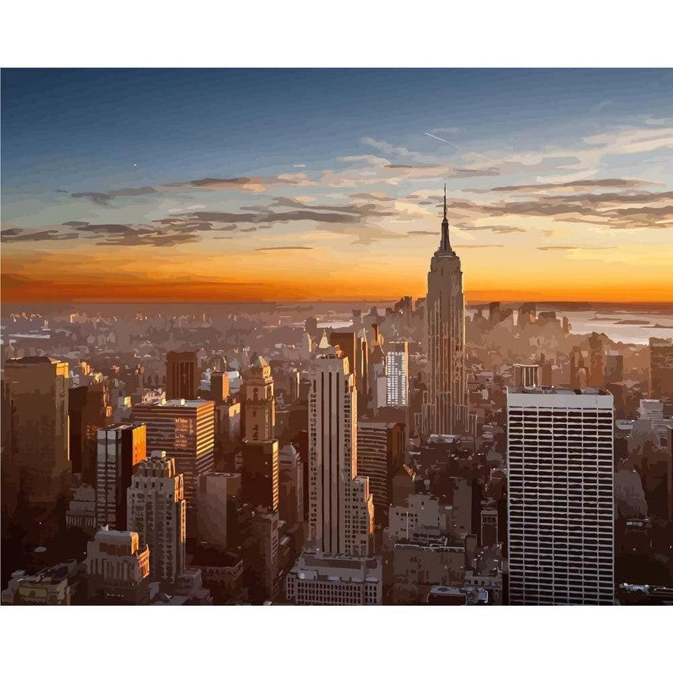 Zonsondergang in New York - Diamond Painting