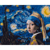 Meisje met de parel bij de Sterrennacht - Diamond Painting