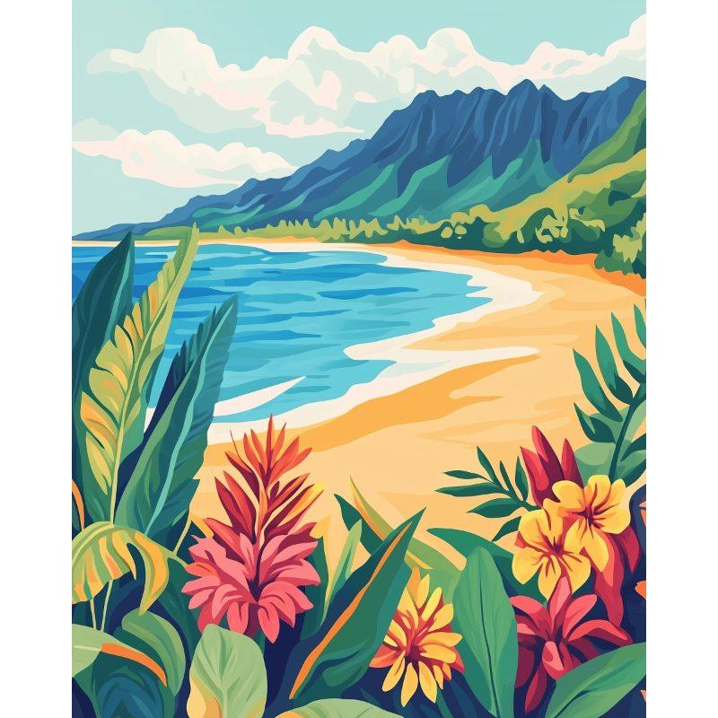 Kleurrijk Strand landschap - Diamond Painting