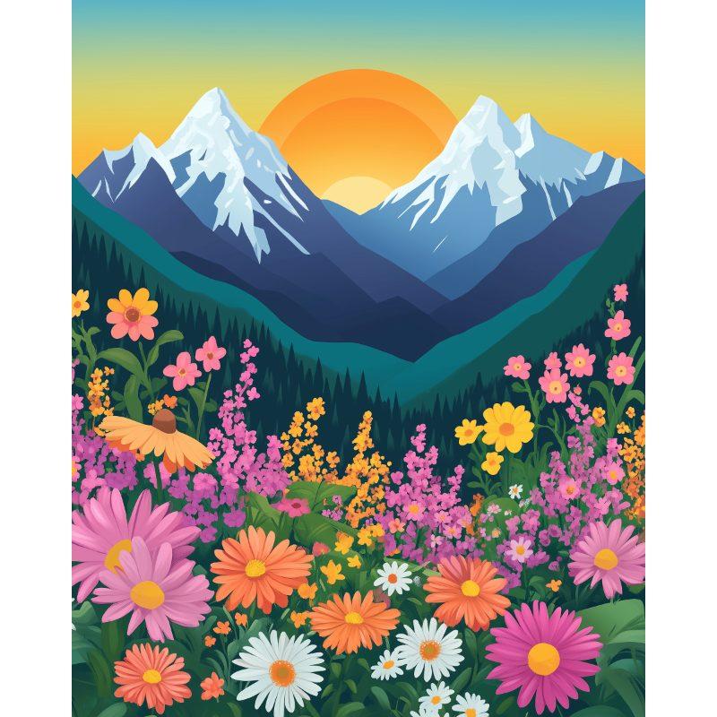 Kleurrijk landschap 2 - Diamond Painting
