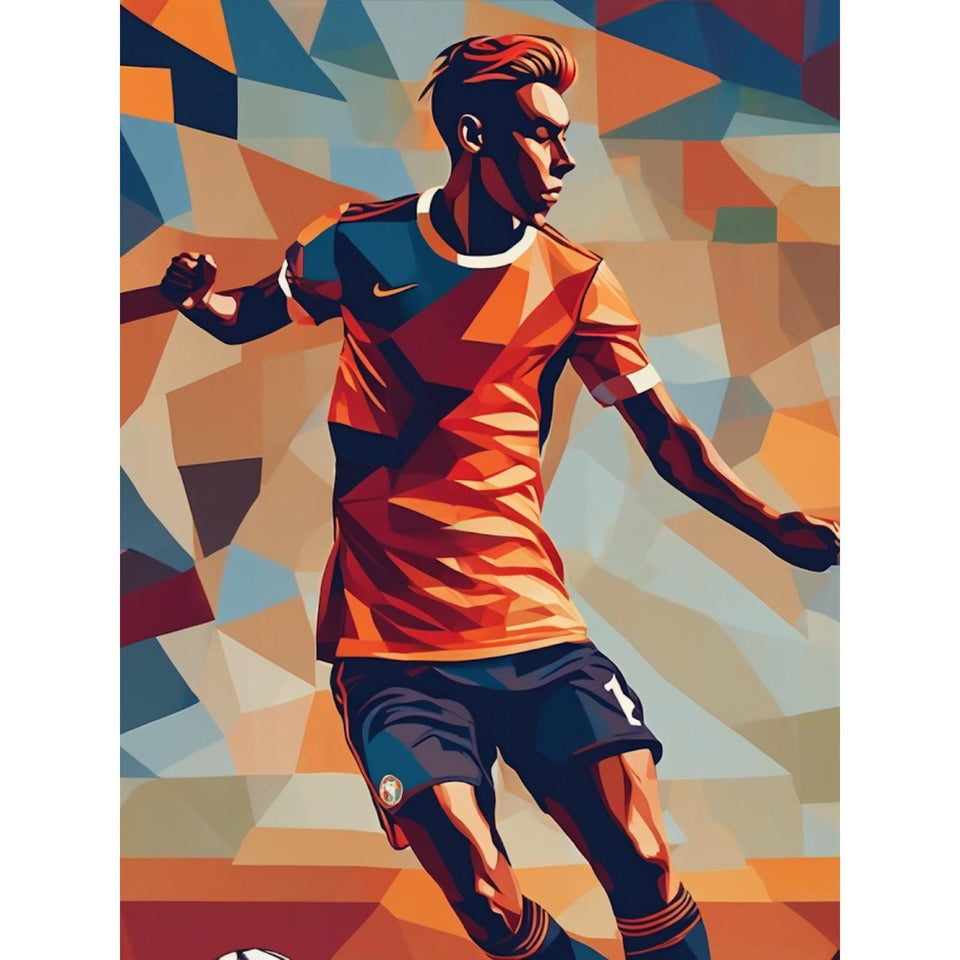 Abstracte Voetballer - Diamond Painting