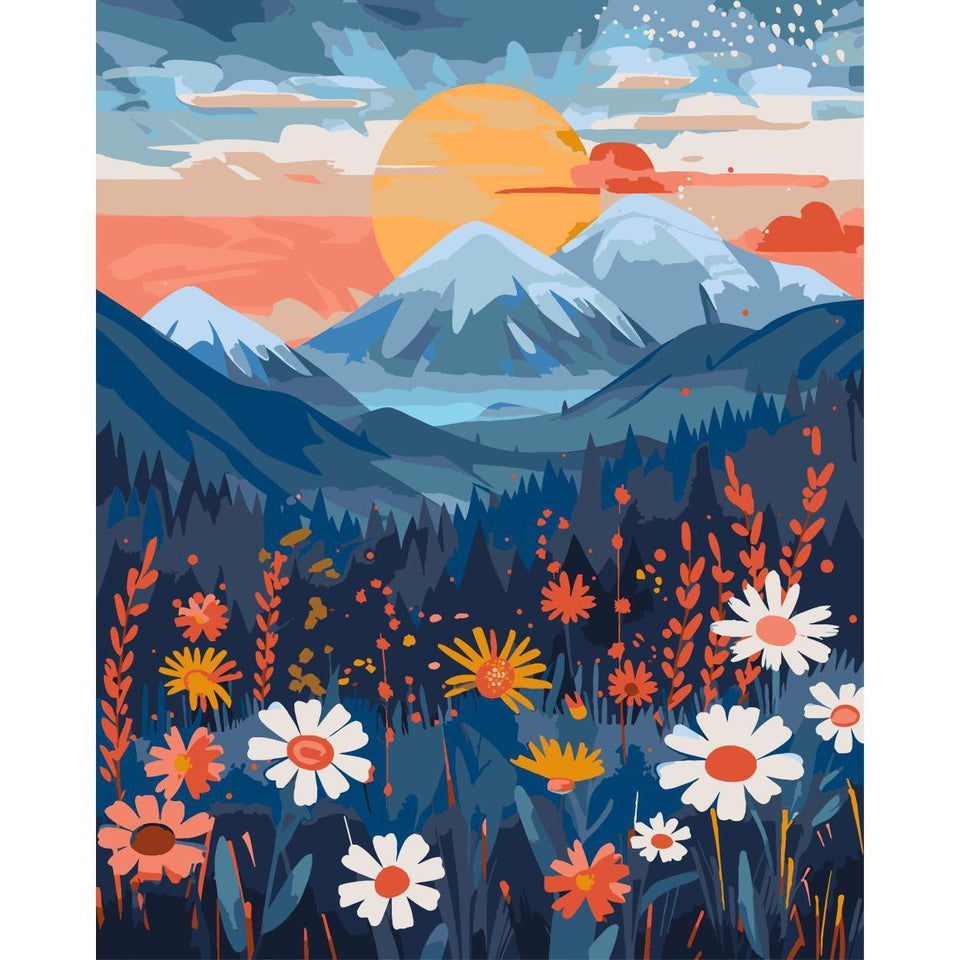 Kleurrijk landschap 3 - Diamond Painting