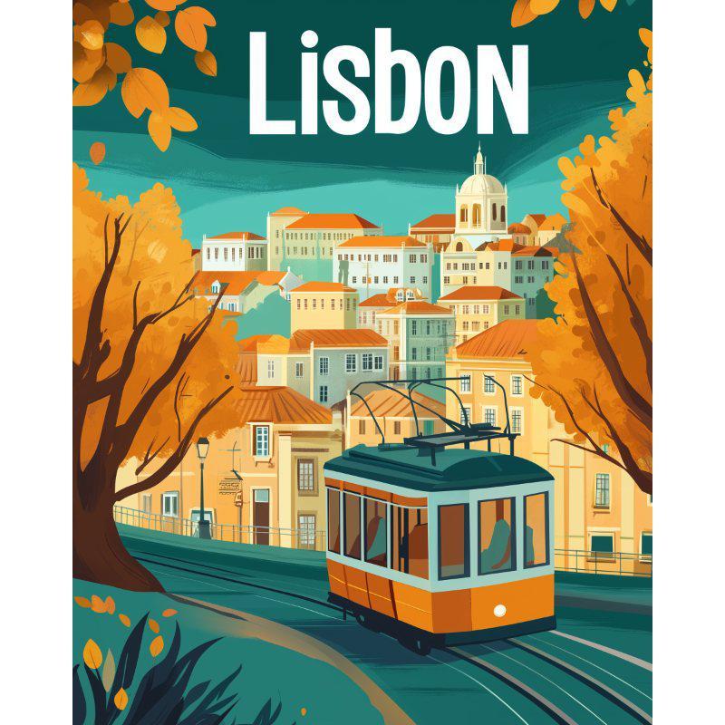 Lissabon - Reisposter - Diamond Painting