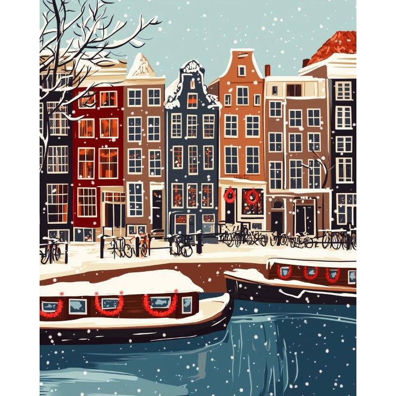 Kerstmis in Amsterdam - Diamond Painting