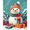Sneeuwpop met cadeautjes - Diamond Painting