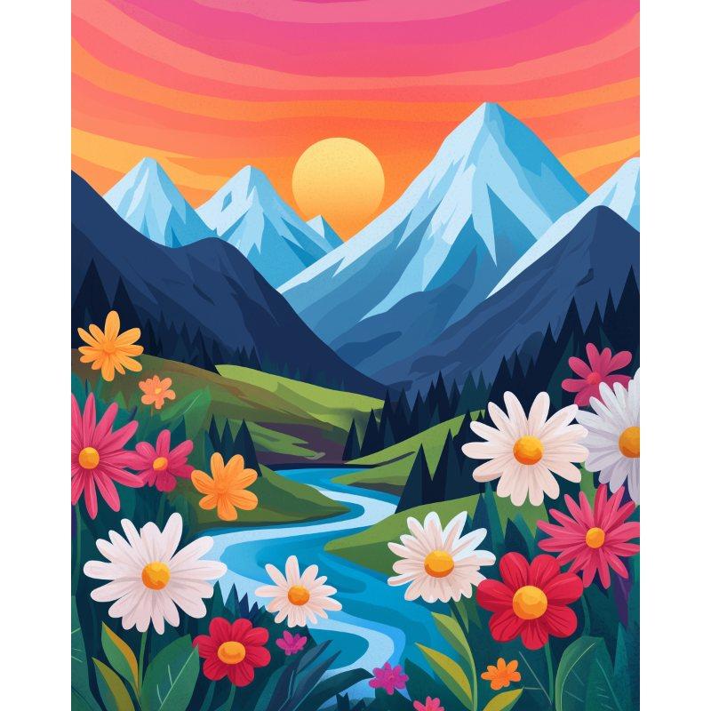 Kleurrijk landschap 5 - Diamond Painting