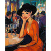 Elegante vrouw in restaurant - Diamond Painting