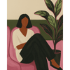 Vrouw en de Ficusplant - Diamond Painting