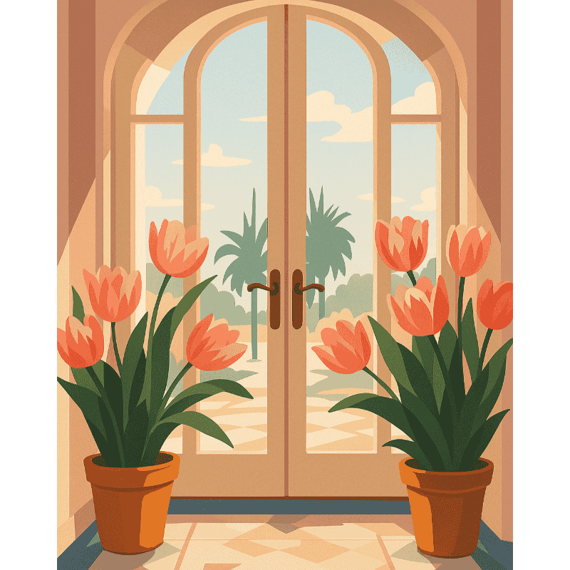 Tulpen voor de deur - Diamond Painting