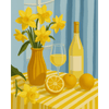 Lemons wine and flowers - Diamond Painting